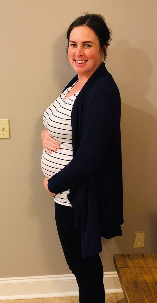 Dr. Meg Cochran during her own pregnancy — prenatal PT specialist in Oxford, MS